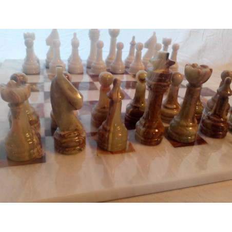 jeu d'échecs Onyx et Marbre, vert/marron et blanc