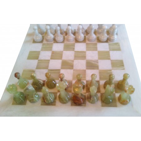 jeu d'échecs Onyx et Marbre, vert/marron et blanc