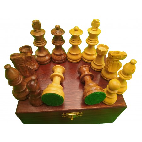 Pièces d'échecs French taille 4, acacia et buis