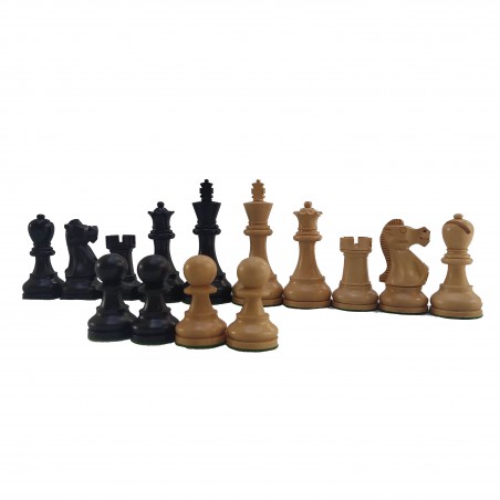 Pièces d'échecs Jaques taille 6 buis et buis teinté noir