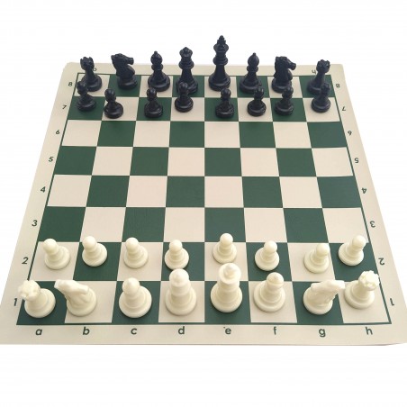 mini jeu d'échecs - échiquier vynile et pièces plastique